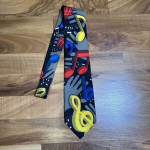 RALPH MARLIN Men's Tie "Musical Notes" 1998 VTG allover print novelty USA‎